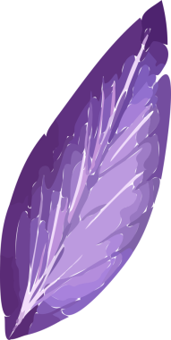 Mor tüy vektör sanatında köşegen olarak süzülür. Değişken gölgeleme ve şeffaf arkaplan ile. Kanat, zarafet, dijital sanat, grafik tasarım, soyut, minimalizm, yaratıcılık