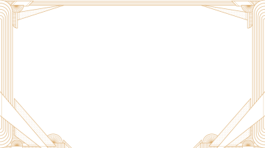 Art deco çerçeve kenarı şeffaf arkaplanda altın köşe motifleriyle sergileniyor. Geometrik, lüks, vintage, süslü, zarafet, klasik, simetrik