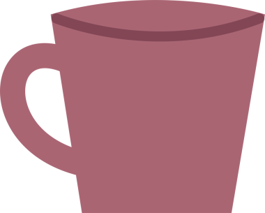 Sönük gül kupası düz dizaynlı, kavisli, şeffaf arkaplan, kopyalama alanı ile gösteriliyor. Minimalist, çağdaş, içecek, mutfak eşyaları, markalaşma, dijital sanat, yaşam tarzı