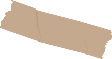 Düz tasarım, şeffaf arkaplan üzerinde duran buruşuk kahverengi yapışkan bant gösteriyor. Sanatçılık, dokular, minimalizm, sanayi, tasarım, materyal, tabela