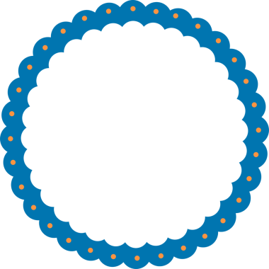 Mavi deniz tarakları ve şeffaf arkaplanda turuncu noktalar bulunan düz dizayn edilmiş çerçeve görüntüleniyor. Süslü, kenarlı, dekoratif, minimalist, geometrik, modern, vektör