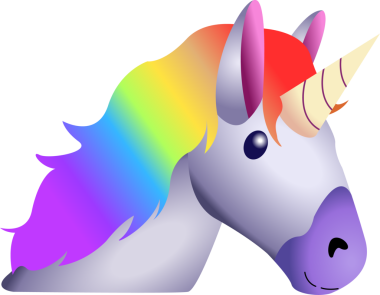 Mavi gözlü, boynuzlu ve şeffaf arkaplanda gökkuşağı yeleli tek boynuzlu atı gösteren vektör çizimi. Fantezi, mistik, kaprisli, canlı, büyüleyici, dekoratif, illüstrasyon