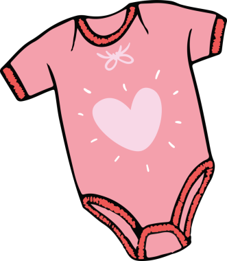 Pembe bebek tulumu fırfırlı kumaş sergiliyor, şeffaf arka planda düz dizayn edilmiş kalp motifi. Bebek kıyafetleri, bebek kıyafetleri, çocuk kıyafetleri, sevimli moda, hassas tasarım, yumuşak pastel, günlük konfor.