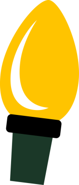 Vektör sarı alev ampulü yeşil üste, siyah bantlı, şeffaf arkaplan gösteriyor. Gelecekçi, minimalist, grafik, markalaşma, aydınlatma, ikonografi, dekoratif