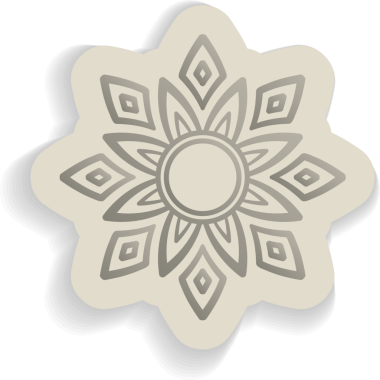 Şeffaf arka planda yüzen sekiz yapraklı mandala düz tasarımda elmas motiflerini gösteriyor. Geometrik, dekoratif, minimalist, ruhani, şablon, simetri, lüks