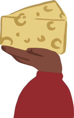 Sarı peynir kamışı düz dizayn ön kol tarafından kırmızı kollu, şeffaf arka planda tutuluyor. Süt ürünleri, abur cubur, düz tasarım, çizgi film stili, aşçılık, yemek çizimi, ürün