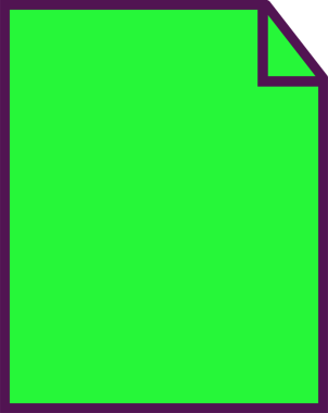 Düz tasarım simgesi, kapağı, mor kenarı, şeffaf arkaplanı, kopyalama alanı olan yeşil notayı gösterir. Minimalist, geometrik, soyut, dijital, arayüz, evet, modern