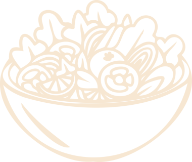 Salata kasesinde saydam arkaplanda yeşil yapraklar, domates ve salatalık dilimleri var. Sebzeler, sağlıklı beslenme, minimalist, çizgi sanatı, aşçılık, beslenme, botanik