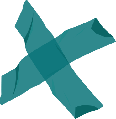 Üst üste binen deniz mavisi şeritleri düz X şekli oluşturuyor ve şeffaf arkaplanda kırışıklıklar var. Yapıştırıcı, el işi, doku, tasarım, minimalizm, malzeme, çözünürlük