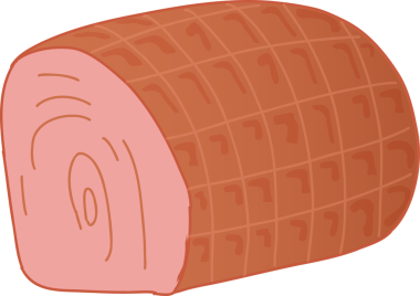 Çapraz yumurtalı jambon rostosu, şeffaf arka planda pembe iç dizayn ile gösteriliyor. Gıda, aşçılık, grafik tasarımı, illüstrasyon, gastronomi, minimalizm, sunum