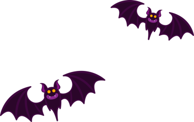 Bir çift gülümseyen karikatür yarasası, şeffaf bir arkaplana sahip düz vektör dizaynı ile uçuyor. Yaratıklar, maskot, kaprisli, eğlenceli, animasyon, karakter tasarımı, eğlence