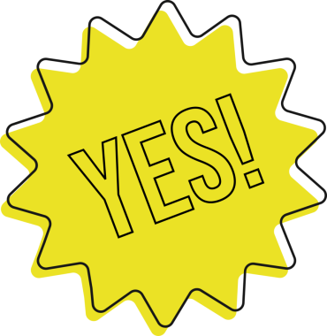 Sivri uçlu yıldız patlaması cesur EVET gösteriyor! Saydam arkaplanda düz dizayn metni. Pop sanat, grafik tasarım, enerjik, canlı, duyuru, iletişim, markalaşma