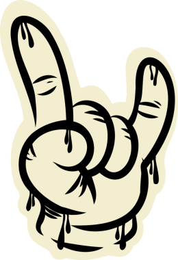 Çizgi filmlerdeki damlayan eller düz dizayn ve şeffaf arkaplan şeklinde taş gibi hareketler yapıyor. İllüzyon, grafik tasarım, asi, uçuk, dijital sanat, pop kültür, modern