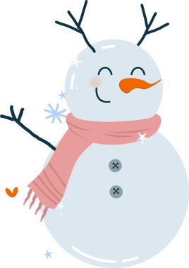 Çizgi filmdeki kardan adam pembe atkı ve şeffaf arka planda düz vektör şeklinde havuç burnu takıyor. Kış, tatil, neşeli, minimalist, mevsimlik, yaşam tarzı