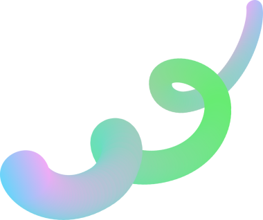 3D bükme kurdelesi, şeffaf arkaplan boyunca pastel maviden yeşile doğru kıvrılıyor. Soyut, yenilik, akıcılık, modernizm, dijital sanat, tasarım, teknoloji