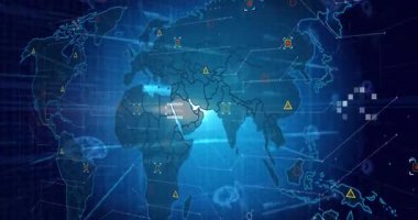 Darbe devresi haritanın bozulmasına ve düğümlerin bağlanmasına neden oluyor, beyin kablolarının izlenmesi yapay zeka ağını görselleştiriyor. Teknoloji, veri, bağlantı, zeka, yenilik, fütürizm, görselleştirme