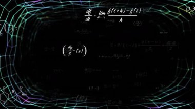 Titreşim, çokgen tünel atımını başlatıyor. Şebeke dönüyor. Formüller bilimi gösteriyor. Soyut, fütüristik, dinamik, matematiksel, bilimsel, dijital, kavramsal