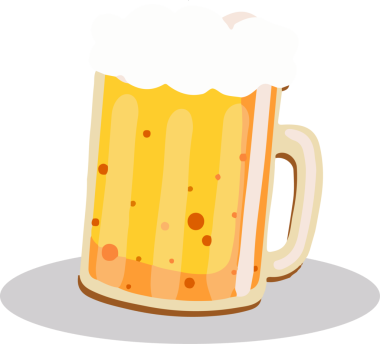 Köpüklü bira kupası altın bira, köpük baloncuklar ve düz tasarım şeffaf arka plan sapı gösteriyor. El yapımı bira, içecek, illüstrasyon, grafik tasarım, içki takımı, eğlence, ferahlatıcı