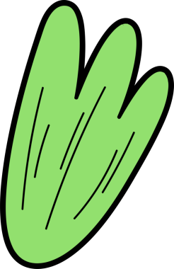 Siyah kenarlı ve ince aksanlı saydam arkaplanda yüzen düz tasarım yeşil yaprak şekli. Organik form, botanik illüstrasyon, minimalist sanat, doğadan esinlenilmiş vektör grafik, çevre dostu tasarım, modern estetik