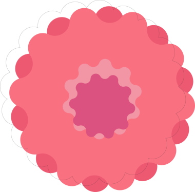 Soyut çiçek aromalı düz bir arka planda pembe katmanlı düz bir şekilde görünüyor. Minimalist, kadınsı, botanik, dekoratif, zarif, grafik, çağdaş