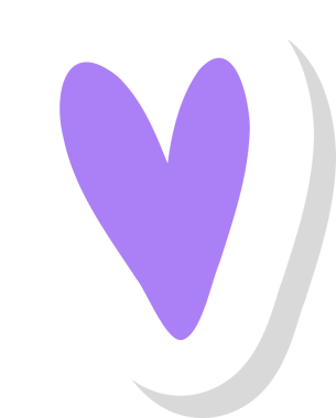 Beyaz çizgili ve siyah gölgeli şeffaf arkaplan üzerinde düz mor kalp. Soyut, minimalizm, çağdaş, dijital sanat, grafik tasarımı, modern, canlı