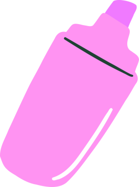 Düz tasarım pembe kokteyl karıştırıcıyı, aksan çizgisini ve şeffaf arkaplanı gösteriyor. Bar eşyası, karışım, içecek, aksesuar, modern, zarif, içki takımı.