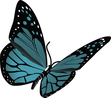 Düz dizaynda kelebek kanat çırpıyor, siyah damarlar, beyaz noktalar, şeffaf arkaplan. Doğa, zarafet, böcek, güzellik, grafik, çizim, minimalizm