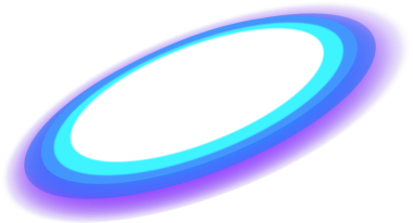 Üst üste binen halka şekilleri şeffaf arkaplan üzerinde hafif mor mavi cyan ile dönüyor. Fütürist, soyut, geometrik, canlı, dijital, modern, hareketli