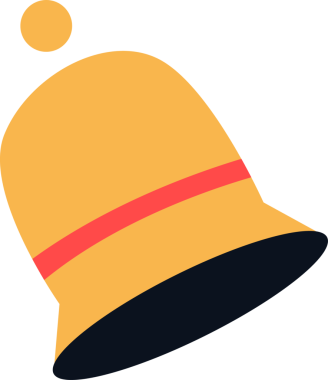 Düz sarı çan simgesi, çapraz kırmızı şerit ve şeffaf arkaplanda uyarı noktası gösteriyor. Bildirim, uyarı, sembol, vektör, düz tasarım, dijital, işaret