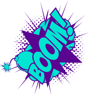 Çizgi roman tarzı patlama, şeffaf arka planda yıldız patlaması, noktalar ve yanan fünyeli cesur BOOM 'u gösteriyor. Canlı, dinamik, pop sanatı, grafik tasarımı, çizim, çizgi roman, aksiyon