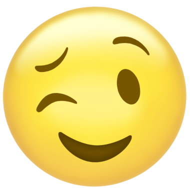 Göz kırpan gülücük emojisi, şeffaf arkaplanda 3 boyutlu gradyan gölgeleme ve şakacı bir sırıtma gösteriyor. Emoji, ifade, oyuncu, vektör, dijital sanat, simge, neşeli