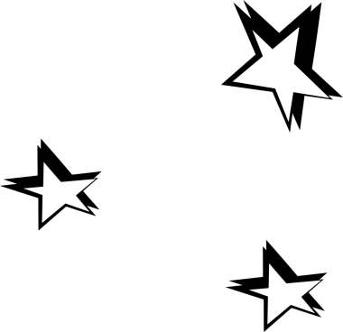 Üçlü stilize yıldızlar şeffaf arkaplan üzerinde pürüzlü hatları olan düz bir dizayn içinde yüzüyorlar. Geometrik, ikonografi, minimalizm, dijital sanat, tasarım unsurları, soyutlama, yaratıcı