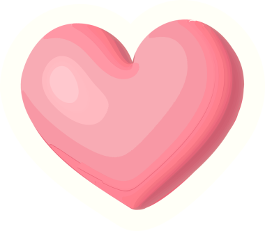 Pembe mercan kalp simgesi, şeffaf arkaplanda, parlak bir tonlama ile süzülüyor. Romantik, aşk, sevgi, grafik, vektör, modern, duygusal