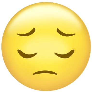 Üzgün surat emojisi, kapalı gözlü ve şeffaf arka planda kaşlarını çatan 3 boyutlu gradyan tasarımı gösteriyor. Duygu, ifade, vektör, simge, dijital sanat, ruh hali, tasarım