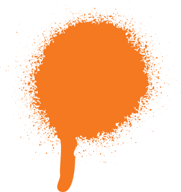 Düz dizayn, şeffaf arka planda pürüzlü kenarları ve damlaları olan turuncu boya lekelerini gösteriyor. Soyut, sıçrama, doku, modern, yaratıcı, grafik, minimalizm