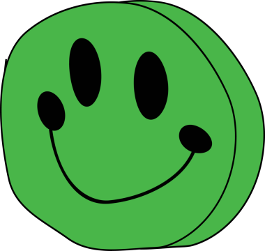 Yeşil 3D silindirik ifade, siyah çizgili ve gülümseyen şeffaf arkaplan üzerine eğiliyor. Tuhaf, neşeli, çizgi film karakteri, neşeli, canlı, maskot, dost canlısı.