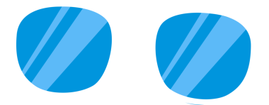 Düz dizaynlı, beyaz çerçeveli ve mavi lensli saydam arka planda süzülen güneş gözlükleri. Moda aksesuarları, gözlük, minimalist tarz, yaz havası, moda, modern tasarım, boş zaman