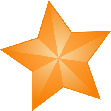 3 boyutlu şeffaf arkaplanda yüzen 5 köşeli geometrik yıldız portakal rengini oluşturur. Süs, rozet, ışıltı, soyut, değerli taş, dekorasyon, görsel efekt