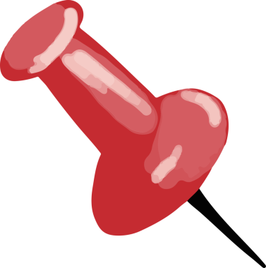 Kırmızı raptiye düz dizaynlı, parlak başlı, keskin siyah uçlu, temiz arka planlı. Minimalist, soyut, tasarım, kırtasiye, ofis, aksesuarlar, modernizm