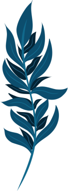 Düz tasarım, şeffaf arkaplanda katmanlı deniz mavisi yapraklı stilize edilmiş botanik dalları gösteriyor. Resim, botanik, yeşillik, deniz, dekoratif, minimalist, organik