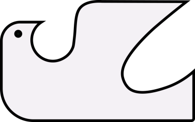 Soyut kuş silueti şeffaf arkaplanda yüzüyor, gagalı, yuvarlak gözlü düz bir tasarım. Minimalist, modern, grafik, logo, tasarım, zarafet, sembolizm