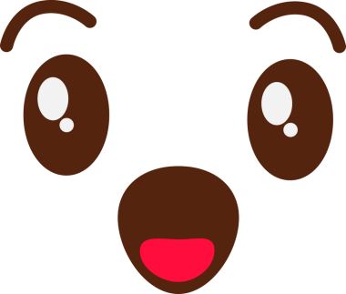 Yakınlaştırılmış düz dizayn karikatür yüzü şeffaf arka planda süzülüyor. Gözleri ve ağzı var. İllüzyon, karakter, duygusal, oyuncu, renkli, sanatsal, minimalist