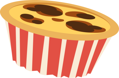 Düz çikolatalı kek, şeffaf arka planda, kırmızı ve krem çizgili çizgiyle yüzüyor. Tatlı, şekerleme, hamur işi, hamur işi, minimalizm, tatlı ikram, hoşgörü.