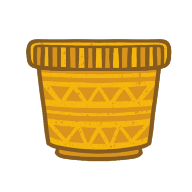 Stilize edilmiş altın sarısı bitki yetiştiricisi düz dizaynlı, şeffaf arkaplanlı üçgen bantlara sahip. Süs, dekor, minimalizm, düz tasarım, iç mimari, zarafet, işçilik