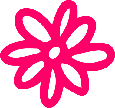 Şekil verilmiş pembe çiçek benzeri karalama düz vektör tasarımında şeffaf arkaplanda yüzüyor. Soyut, minimalist, canlı, organik, dekoratif, modern, dijital