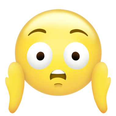 Şaşırmış 3D parlak sarı ifade kaldırıyor ve şok olmuş yüz ifadesi, şeffaf bir arkaplan. Emoji, animasyon, ifade, iletişim, dijital, oyuncu, canlı