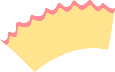 Soyut şekil düz tasarımı gösteriyor, pembe dalgalı üst ve sarı tabanlı, şeffaf arkaplan. Modern, minimalist, dekoratif, vektör, tasarım, dijital, sanatsal
