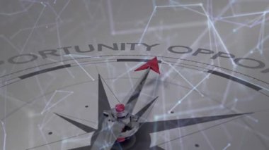 Ağ tarama pusula araması iğneyi döndürür, fırsatla aynı hizaya getirir, altını çizer. Navigasyon, yön, yenilik, teknoloji, ilerleme, keşif, liderlik