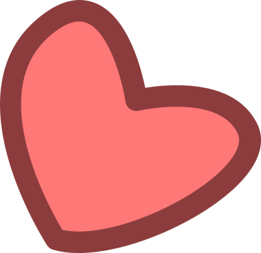 Düz vektör kalp şekli şeffaf bg üzerinde yüzüyor, içinde mercan pembesi dolgusu ve kırmızı çizgiler var. Aşk, sevgi, romantizm, duygusal, minimalist, modern, dijital sanat