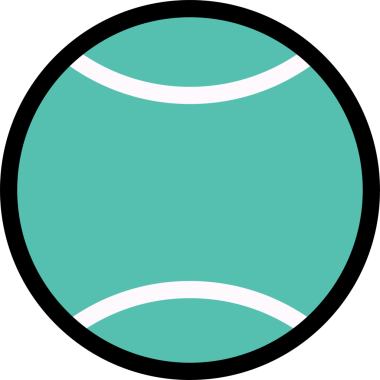 Şeffaf arkaplanda tenis topu simgesi gösteriliyor. İç döşeme, siyah halka, beyaz dikişler. Spor, eğlence, ikon, vektör, dijital, tasarım, etkinlik